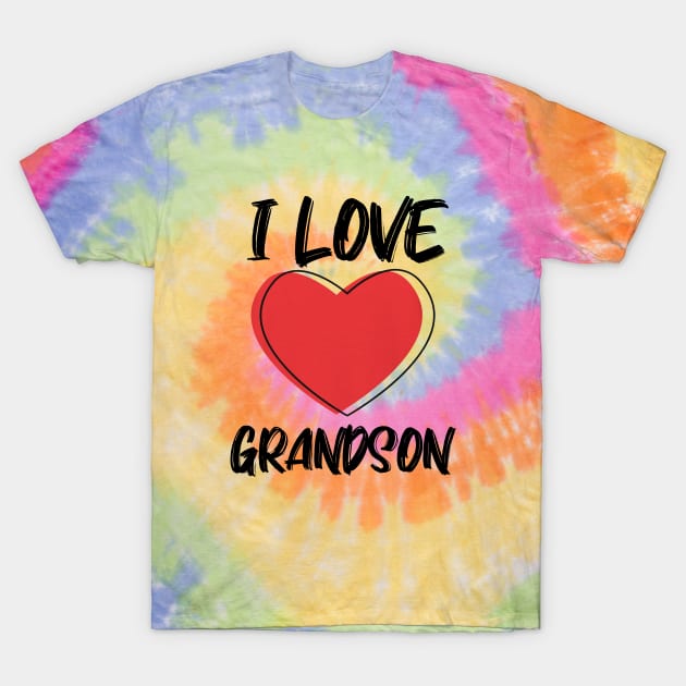 I Love Grandson with Red Heart T-Shirt by A.S1